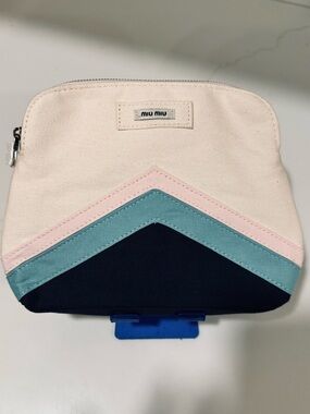 Miu Miu Colorblock Canvas Cosmetic Pouch Bag – NWOT